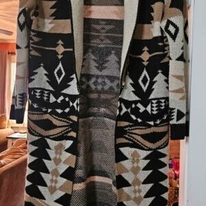 Maurices Black and Tan Knit Cardigan